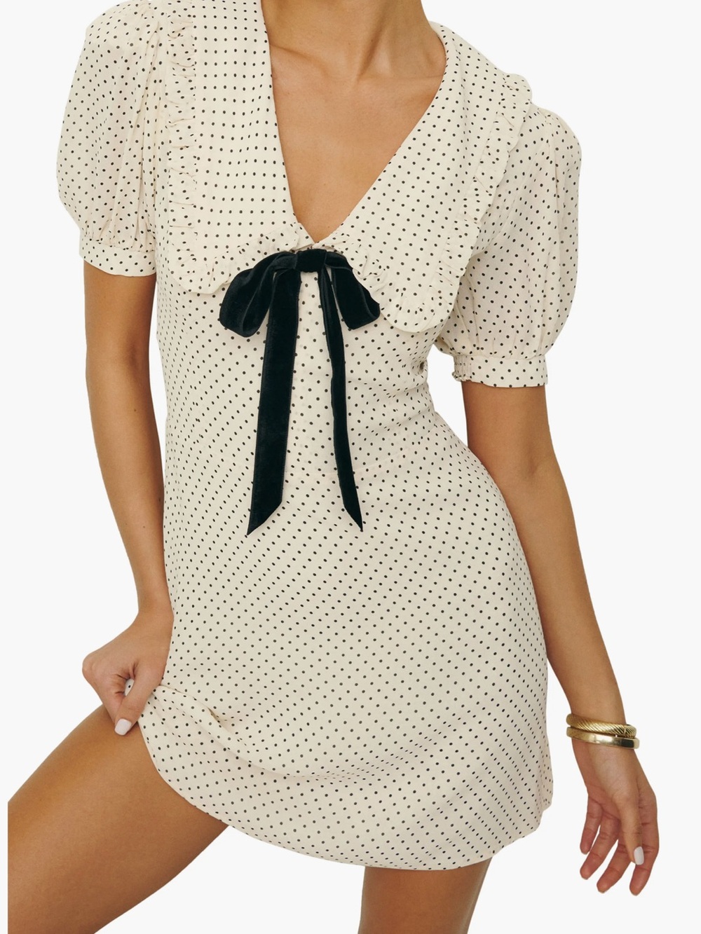 Reformation kaylia polka dot dress nwots
